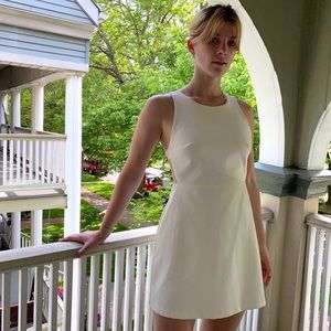 Open-back White Dress with bow